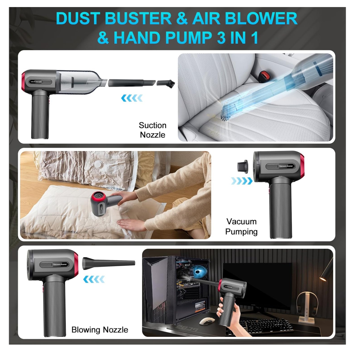 Miniatura 5 de Aspiradora sopladora de Mano 7 en 1